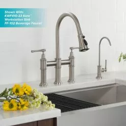 In Stock Hardwarestore Delivery Allyn Transitional 2-Handle Bridge Kitchen Faucet With Pull-Down Sprayhead In Spot Free Stainless Steel -Bath and Faucet shop 64528564de426ca1e927ae94705bb4ed 1800x1800