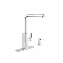 In Stock Hardwarestore Delivery Tallinn Single-Handle Pull-Out Sprayer Kitchen Faucet With Soap Dispenser In StarLight Chrome