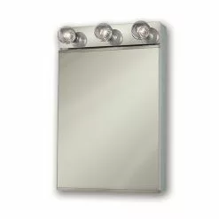 Jensen Styleline II 18-in X 28-in Rectangle Surface Mirrored Medicine Cabinet With Lights