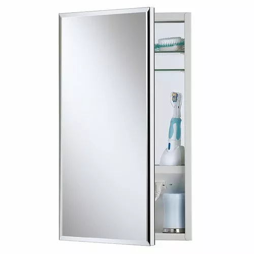 Jensen Meridian 15-in X 35-in Rectangle Surface/Recessed Mirrored Medicine Cabinet With Outlet 3 Jensen Meridian 15-in X 35-in Rectangle Surface/Recessed Mirrored Medicine Cabinet With Outlet