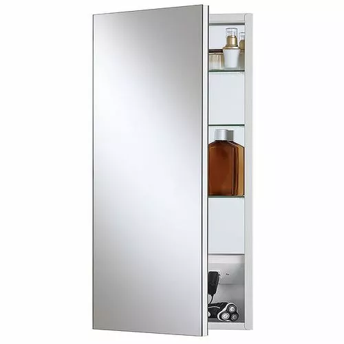 Jensen Meridian 15-in X 35-in Rectangle Surface/Recessed Mirrored Medicine Cabinet With Outlet 3 Jensen Meridian 15-in X 35-in Rectangle Surface/Recessed Mirrored Medicine Cabinet With Outlet