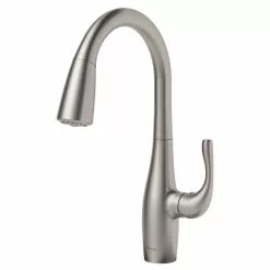 In Stock Hardwarestore Delivery Esina Single-Handle Pull-Down Sprayer Kitchen Faucet With Dual Function Sprayhead In All-Brite Spot Free Stainless Steel