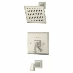 Symmons Oxford Satin Nickel 1-Handle Bathtub And Shower Faucet