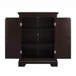 Elegant Home Fashions Alfa 24-in W X 32-in H X 12.5-in D Dark Espresso MDF Freestanding Linen Cabinet -Bath and Faucet shop 674278016119 12050039 1800x1800