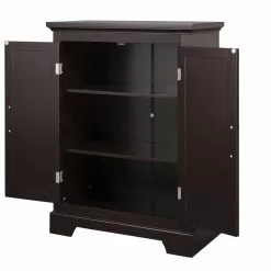 Elegant Home Fashions Alfa 24-in W X 32-in H X 12.5-in D Dark Espresso MDF Freestanding Linen Cabinet -Bath and Faucet shop 674278016119 12050040 1800x1800