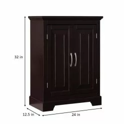 Elegant Home Fashions Alfa 24-in W X 32-in H X 12.5-in D Dark Espresso MDF Freestanding Linen Cabinet -Bath and Faucet shop 674278016119 12050044 1800x1800
