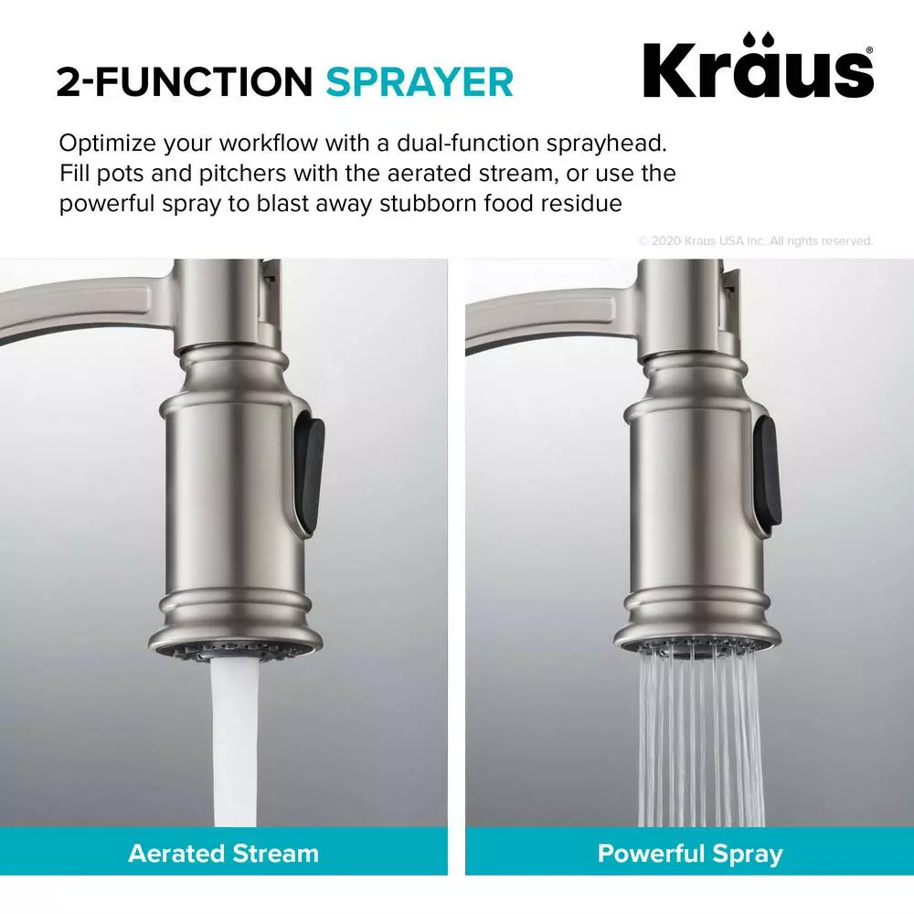 In Stock Hardwarestore Delivery Sellette Single-Handle Pull-Down Sprayer Kitchen Faucet With Dual Function Sprayhead In Spot Free Stainless Steel 9 In Stock Hardwarestore Delivery Sellette Single-Handle Pull-Down Sprayer Kitchen Faucet With Dual Function Sprayhead In Spot Free Stainless Steel - Image 7