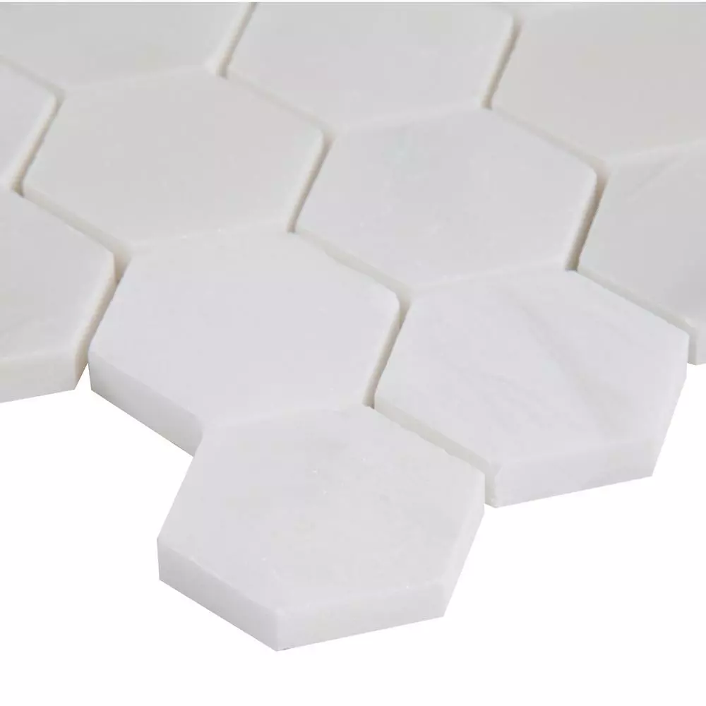 MSI Greecian White Hexagon 12 In. X 11.75 In. X 10mm Polished Marble Mesh-Mounted Mosaic Tile (9.8 Sq. Ft. / Case) 7 MSI Greecian White Hexagon 12 In. X 11.75 In. X 10mm Polished Marble Mesh-Mounted Mosaic Tile (9.8 Sq. Ft. / Case) - Image 5