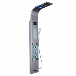 In Stock Hardwarestore Delivery 55 In. 5-Jet Shower Panel System With LED Rainfall Mist Shower Head Hand Shower Wand And Tub Spout In Brushed Nickel