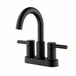 New Lower Price; Jacuzzi Duncan Matte Black 2-Handle 4-in Centerset WaterSense Bathroom Sink Faucet With Drain
