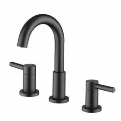 Jacuzzi Duncan Matte Black 2-handle Widespread WaterSense Bathroom Sink Faucet With Drain -Bath and Faucet shop 6925699901497xl 1800x1800