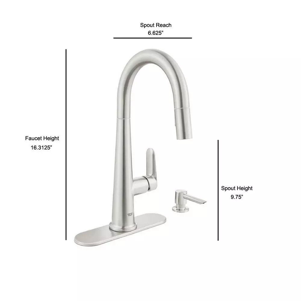 In Stock Hardwarestore Delivery Veletto Single-Handle Pull-Down Dual Sprayer Kitchen Faucet With Soap Dispenser In SuperSteel InfinityFinish 10 In Stock Hardwarestore Delivery Veletto Single-Handle Pull-Down Dual Sprayer Kitchen Faucet With Soap Dispenser In SuperSteel InfinityFinish - Image 8
