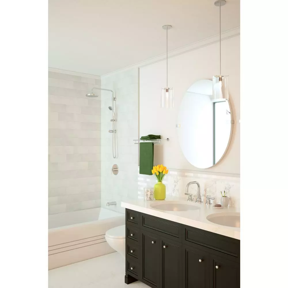 In Stock Hardwarestore Delivery 1-Spray 5.59 In. Dual Shower Head And Handheld Shower Head With Low Flow In Satin Nickel 4 In Stock Hardwarestore Delivery 1-Spray 5.59 In. Dual Shower Head And Handheld Shower Head With Low Flow In Satin Nickel - Image 2