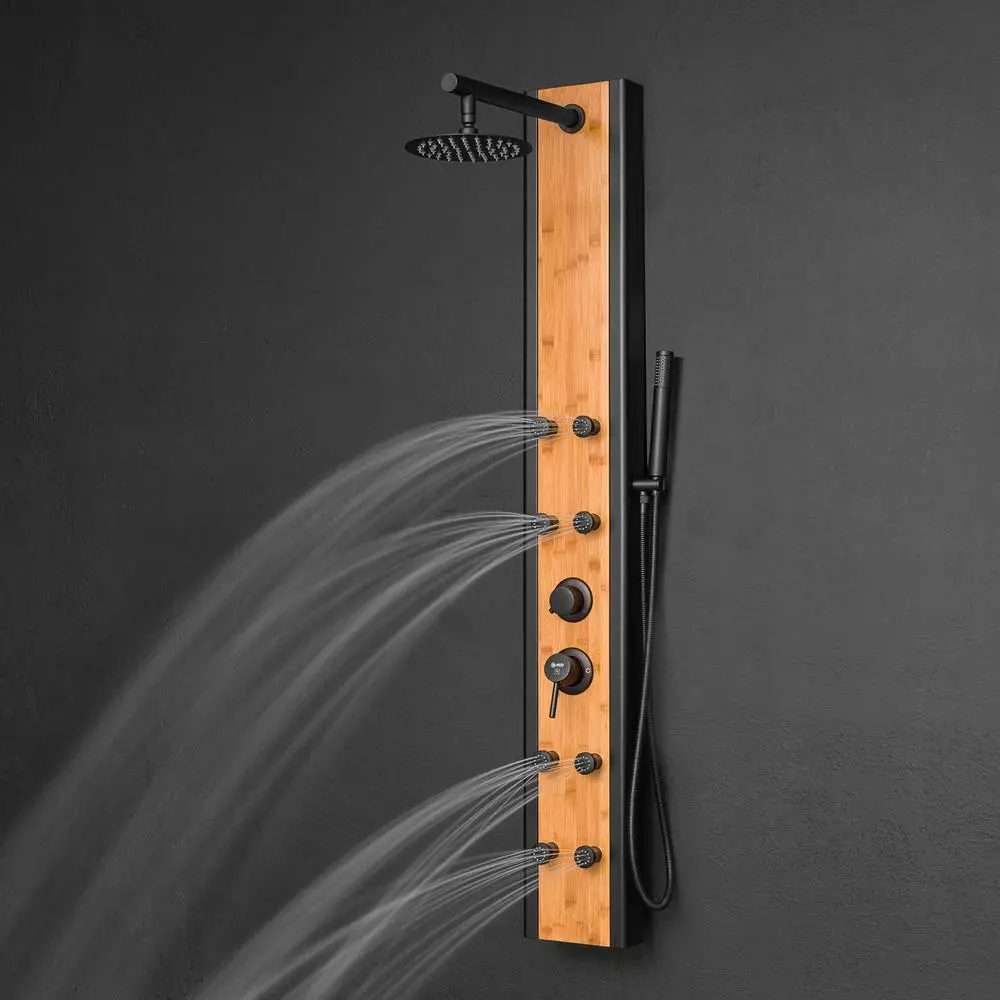 In Stock Hardwarestore Delivery 57 In. 8-Jet Multifunction Shower Panel System With Adjustable Rainfall Shower Head And Handheld Shower Head 5 In Stock Hardwarestore Delivery 57 In. 8-Jet Multifunction Shower Panel System With Adjustable Rainfall Shower Head And Handheld Shower Head - Image 3