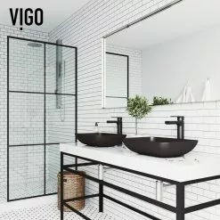 VIGO Black Sottile Rectangular MatteShell Glass Bathroom Vessel Sink -Bath and Faucet shop 6b6913b1c92c47ef7d8b025c0c3c9822 1800x1800