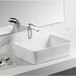 Dyconn 19.3 In. X 14.76 In. Vessel Sink In White -Bath and Faucet shop 6b7f0caddac32f7183f25e3722e449d1 1800x1800