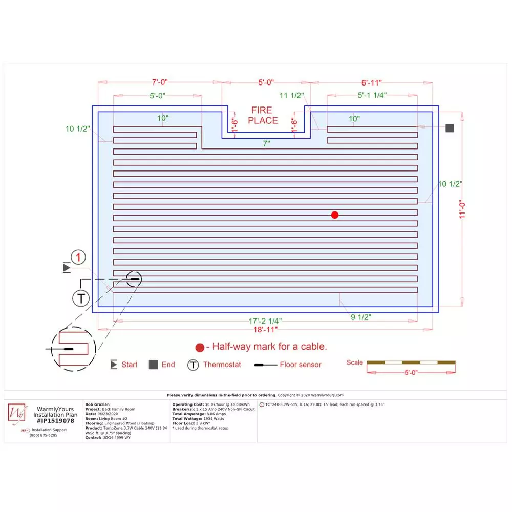 WarmlyYours 515 Ft. Cable System With Heat Membrane And Touch Screen Thermostat 4 WarmlyYours 515 Ft. Cable System With Heat Membrane And Touch Screen Thermostat - Image 2