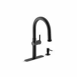 In Stock Hardwarestore Delivery Rune Single-Handle Pull-Down Sprayer Kitchen Faucet In Matte Black