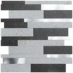 Bond Tile Easy Luxe Metalway Gray 11.81 In. X 11.81 In. SPC Peel And Stick Tile (0.96 Sq. Ft. / Sheet) -Bath and Faucet shop 6c281736 7fa3 4746 abda 55b1cb8e62db.76c78103e520663eeb0f5b9b00fcf3e3 1800x1800