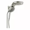 In Stock Hardwarestore Delivery HydroRain Two-in-One 5-Spray 6 In. Dual Wall Mount Fixed And Handheld H2Okinetic Shower Head In Stainless