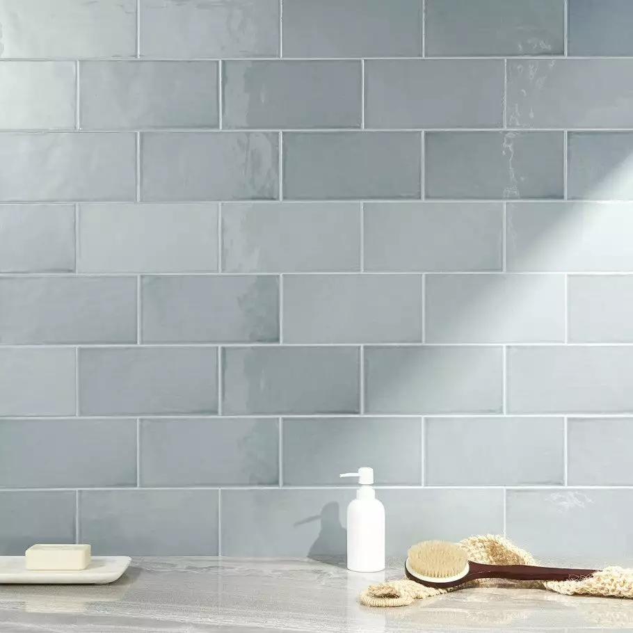Bond Tile Thames Blue 5 In. X 10 In. Glazed Ceramic Wall Tile (28 Pieces 10.76 Sq. Ft. / Box) 4 Bond Tile Thames Blue 5 In. X 10 In. Glazed Ceramic Wall Tile (28 Pieces 10.76 Sq. Ft. / Box) - Image 2