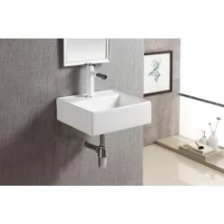 Elanti Wall-Mounted Square Bathroom Sink In White 21 Elanti Wall-Mounted Square Bathroom Sink In White -Bath and Faucet shop 6f53acf8c67b8036c61b88582f8f5a72 1800x1800