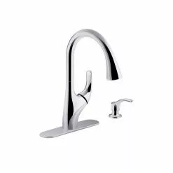 In Stock Hardwarestore Delivery Trielle Single-Handle Pull-Down Sprayer Kitchen Faucet In Chrome