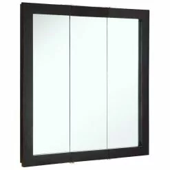 In Stock Hardwarestore Delivery Ventura 30 In. W X 30 In. H X 6 In. D Framed Tri-View Surface-Mount Bathroom Medicine Cabinet In Espresso