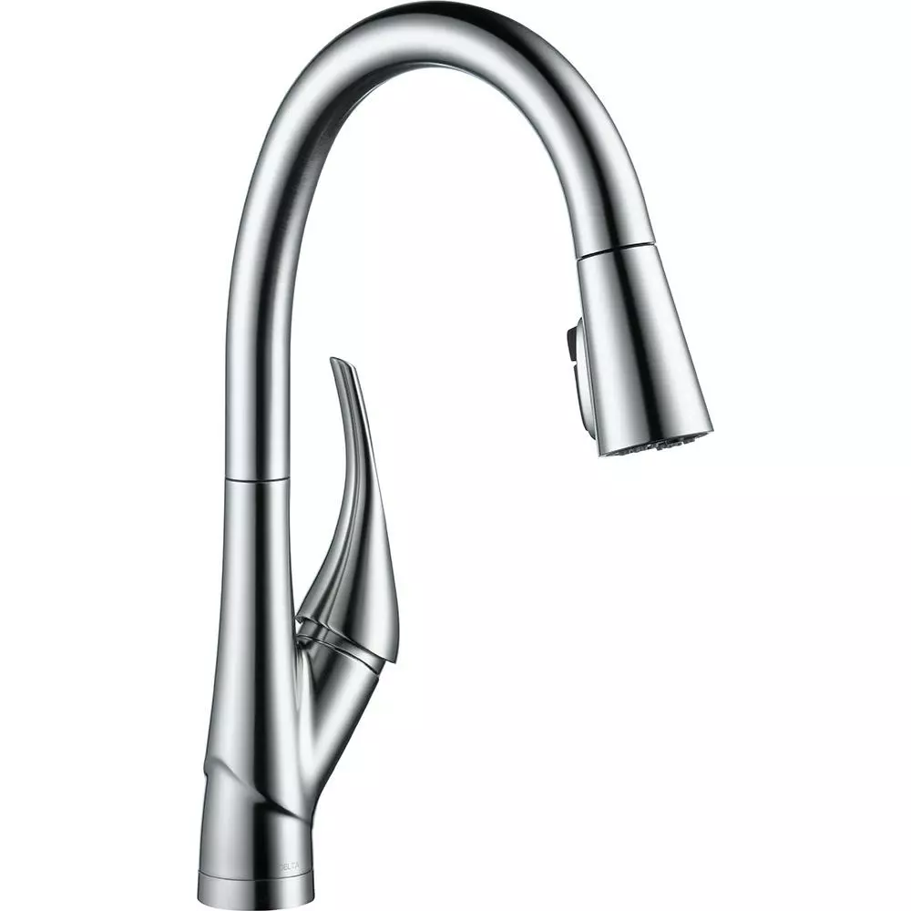 In Stock Hardwarestore Delivery Esque Single-Handle Pull-Down Sprayer Kitchen Faucet With ShieldSpray Technology In Arctic Stainless 3 In Stock Hardwarestore Delivery Esque Single-Handle Pull-Down Sprayer Kitchen Faucet With ShieldSpray Technology In Arctic Stainless