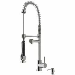 In Stock Hardwarestore Delivery Zurich Single-Handle Pull-Down Sprayer Kitchen Faucet With Soap Dispenser In Matte Black -Bath and Faucet shop 70a6138e3149045748c7478847226dcc 1800x1800