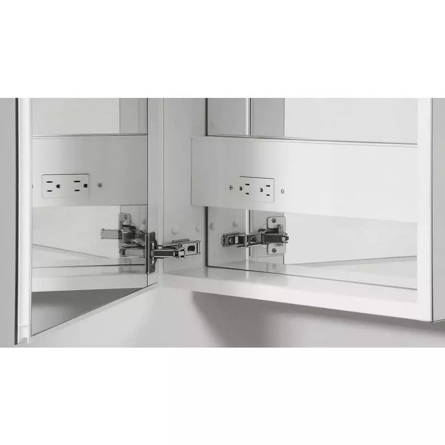 Robern PL Series 23.25-in X 39.38-in Rectangle Surface Mirrored Medicine Cabinet With Outlet 5 Robern PL Series 23.25-in X 39.38-in Rectangle Surface Mirrored Medicine Cabinet With Outlet - Image 3