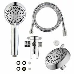 In Stock Hardwarestore Delivery 64-spray 6 In. High PressureDual Shower Head And Handheld Shower Head In Polished Chrome 14 In Stock Hardwarestore Delivery 64-spray 6 In. High PressureDual Shower Head And Handheld Shower Head In Polished Chrome -Bath and Faucet shop 72546d14ac71294e1cd35076bcda9391 1800x1800