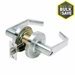 Hardwarestoredelivery Tell Manufacturing LC2600 Standard Duty Cortland Satin Chrome Reversible Keyed Entry Door Handle