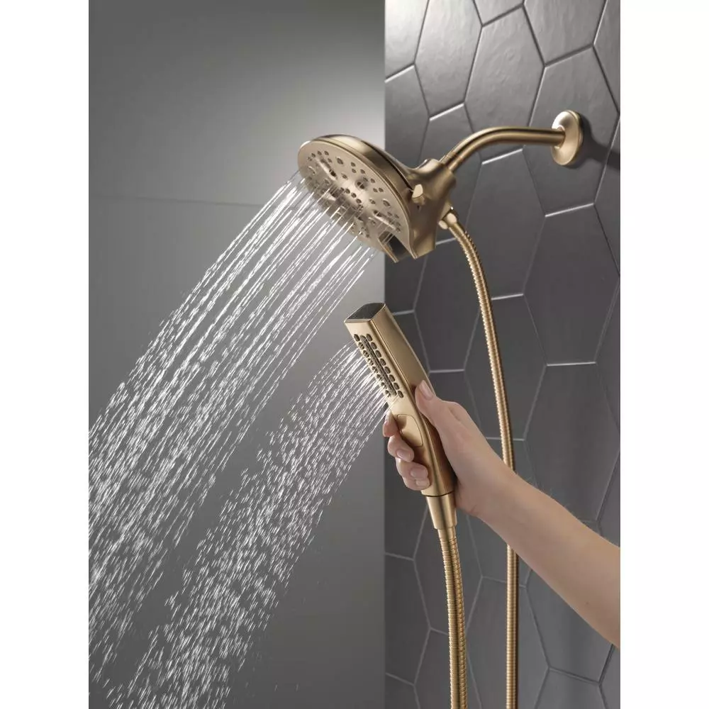 In Stock Hardwarestore Delivery In2ition 5-Spray 6.06 In. Wall Mount Dual Shower Heads With H2Okinetic Technology In Champagne Bronze 4 In Stock Hardwarestore Delivery In2ition 5-Spray 6.06 In. Wall Mount Dual Shower Heads With H2Okinetic Technology In Champagne Bronze - Image 2