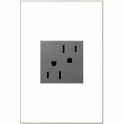 Legrand Adorne Magnesium 15-Amp Square Tamper Resistant Residential Outlet