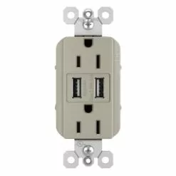 Legrand Radiant Nickel 15-Amp Decorator Tamper Resistant Residential Usb Outlet