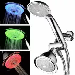 HotelSpa Chrome 24-Spray Dual Shower Head 2.5-GPM (9.5-LPM) -Bath and Faucet shop 786696014988 07877386 1800x1800