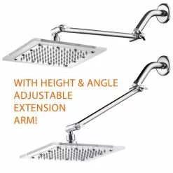 HotelSpa Chrome 1-Spray Rain Shower Head 2.5-GPM (9.5-LPM) 10 HotelSpa Chrome 1-Spray Rain Shower Head 2.5-GPM (9.5-LPM) -Bath and Faucet shop 786696016777 08871363 1800x1800