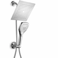 DreamSpa Dream Spa Chrome 4-Spray Rain Dual Shower Head 2.5-GPM (9.5-LPM) -Bath and Faucet shop 786696016845xl 1800x1800