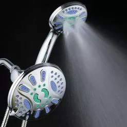 AquaStar Chrome 48-Spray Dual Shower Head 2.5-GPM (9.5-LPM) -Bath and Faucet shop 786696067502 11556009 1800x1800
