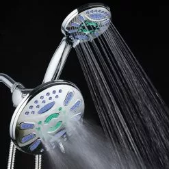 AquaStar Chrome 48-Spray Dual Shower Head 2.5-GPM (9.5-LPM) -Bath and Faucet shop 786696067502 11556010 1800x1800