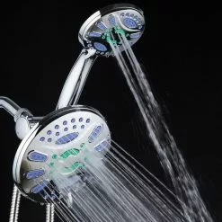 AquaStar Chrome 48-Spray Dual Shower Head 2.5-GPM (9.5-LPM) -Bath and Faucet shop 786696067502 11556011 1800x1800
