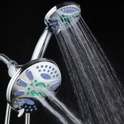 AquaStar Chrome 48-Spray Dual Shower Head 2.5-GPM (9.5-LPM) -Bath and Faucet shop 786696067502 11556012 1800x1800