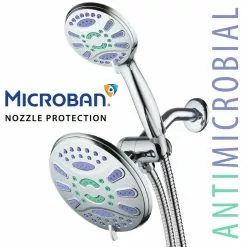 AquaStar Chrome 48-Spray Dual Shower Head 2.5-GPM (9.5-LPM) -Bath and Faucet shop 786696067502 11556014 1800x1800