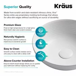 KRAUS Viva 13 In. Round Porcelain Ceramic Vessel Sink In White -Bath and Faucet shop 793c24e22664d679faffe26b50ddc17a 1800x1800
