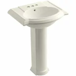 KOHLER Devonshire Vitreous China Pedestal Combo Bathroom Sink In White With Overflow Drain -Bath and Faucet shop 7a04b980ebc056464538bd32e1d5fccf 1800x1800