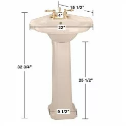 RENOVATORS SUPPLY MANUFACTURING Portsmouth 22 In. Corner Pedestal Bathroom Sink In Biscuit Vessel With Overflow -Bath and Faucet shop 7a23ad27d9224868cbea9ef4b807ac4d 1800x1800