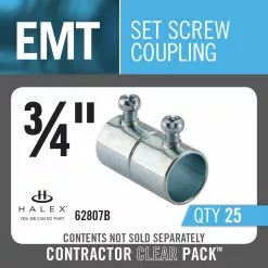 In Stock Hardwarestore Delivery 3/4 In. Electrical Metallic Tube (EMT) Set-Screw Coupling (25 Pack) -Bath and Faucet shop 7a447b05ae35d1be078c194686c1c8d8 1800x1800