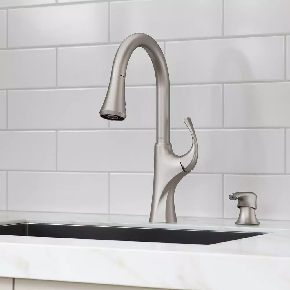In Stock Hardwarestore Delivery Miri Single-Handle Pull-Down Sprayer Kitchen Faucet With Soap Dispenser In Spot Defense Stainless Steel 14 In Stock Hardwarestore Delivery Miri Single-Handle Pull-Down Sprayer Kitchen Faucet With Soap Dispenser In Spot Defense Stainless Steel - Image 12