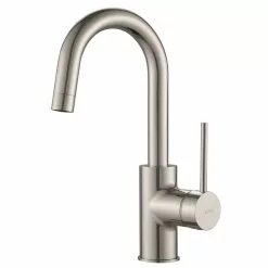 In Stock Hardwarestore Delivery Oletto Single-Handle Kitchen Bar Faucet In Spot-Free Stainless Steel